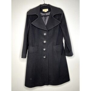 Michael‎ Kors Womens Black Wool Blend Peacoat Coat Size M